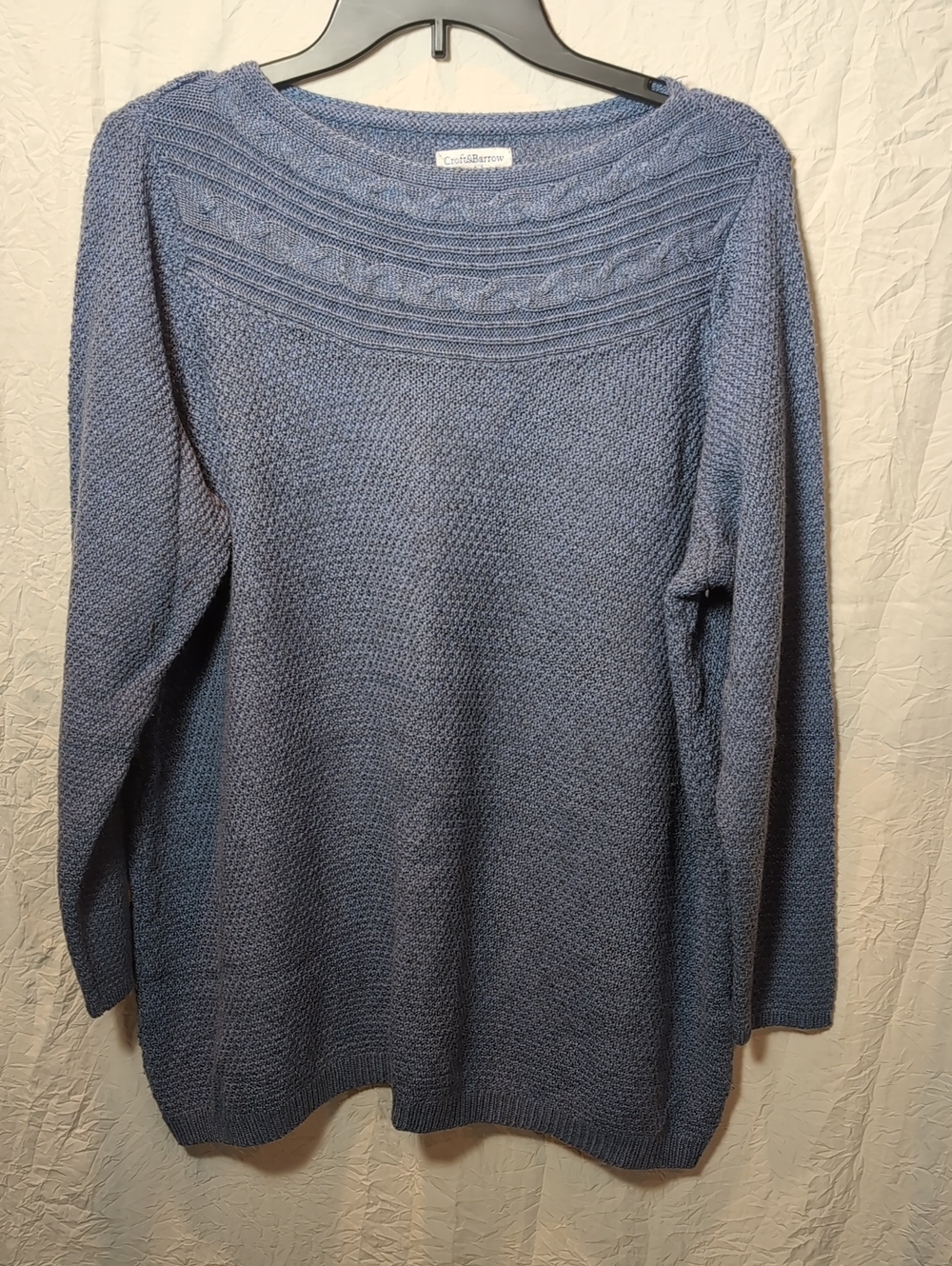 croft & barrow Blue Textured Crewneck Sweater